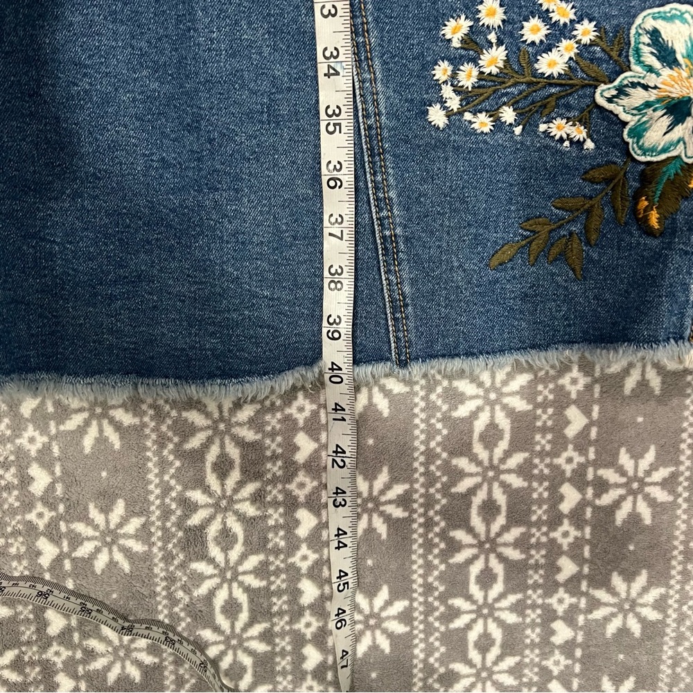 NEW Free People x Driftwood Embroidered Denim Maxi Skirt Size 29 - Picture 11 of 14